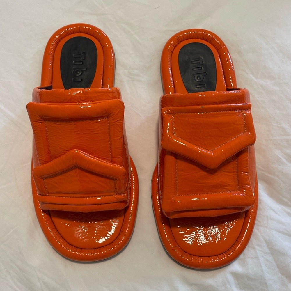 Tibi Beryen orange sandals